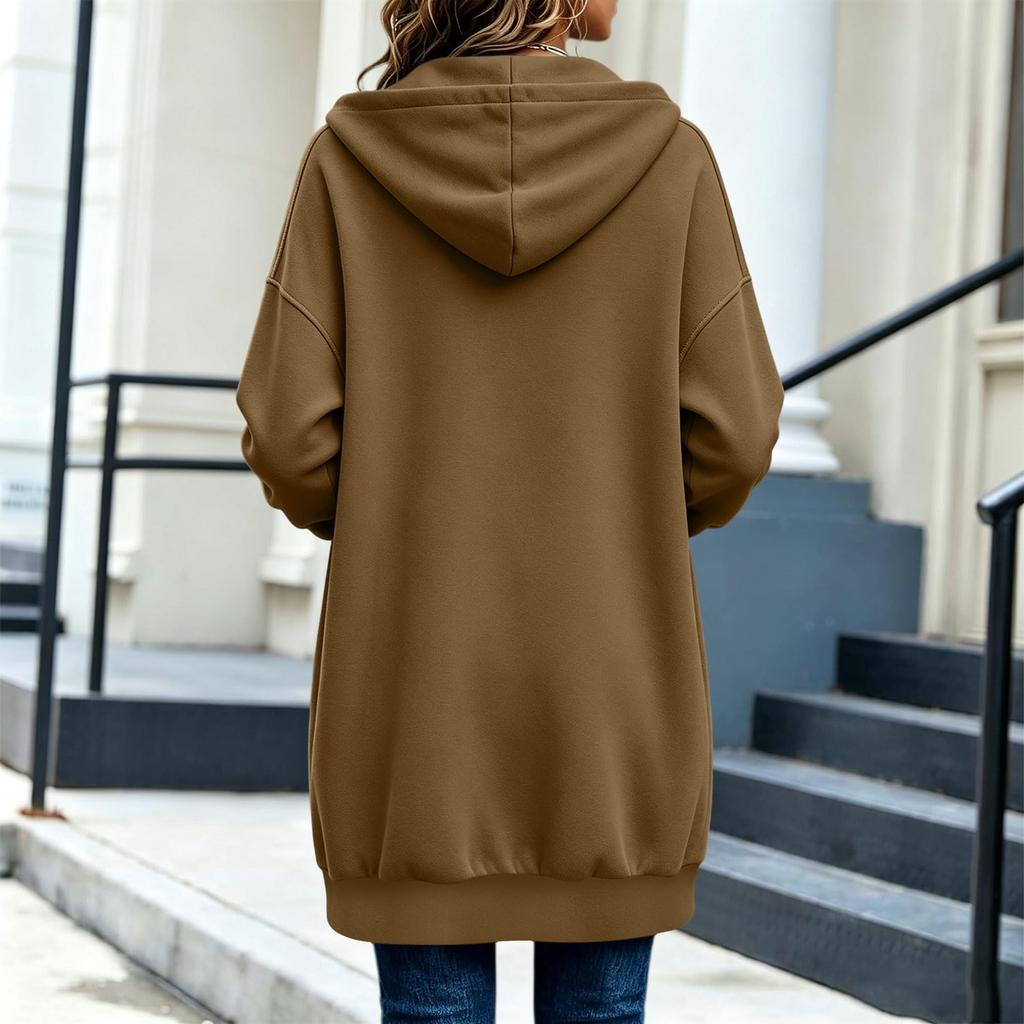 Women's Color Hooded Coat for Fall Winter Warm Outerwear