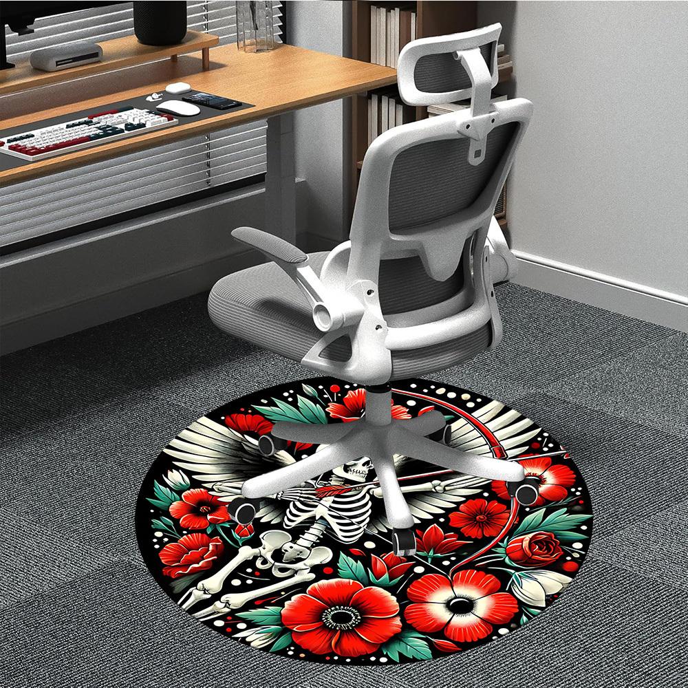 

1PC Skeleton Archery Office Round Rug, Non slip, Soft and Durable Office Rug for Interior Decoration, Perfect for Office 80cm