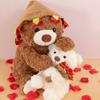 Romantic Holding Flowers Bear Doll Detachable Bear Wear Rose Hat Bouquet Bear Doll  Birthday