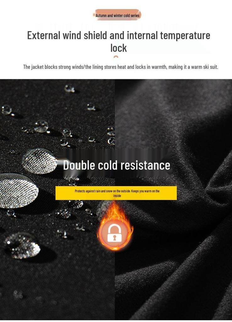 Waterproof Ski Suit Set: Men's & Women's Couple Style, Windproof, Warm, Plus Size.
