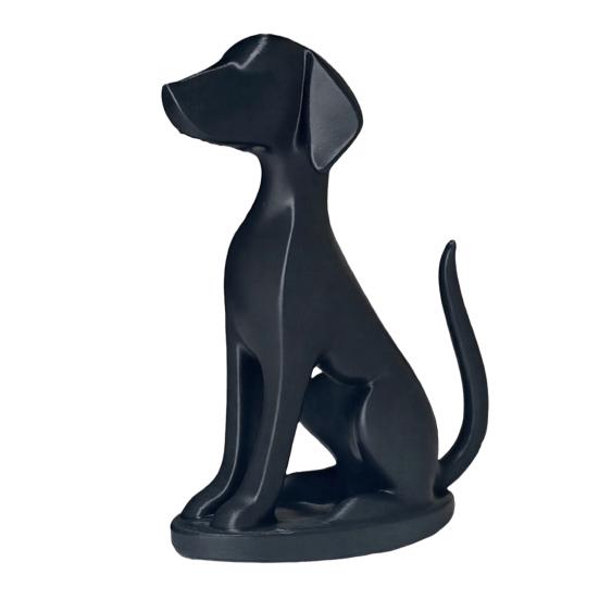 3D Printed Geometric Dog Sculpture, Modern Minimalist Desk Decor, Matte Black & White Animal Ornament, Elegant Gift for Pet Lovers