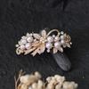 Light Luxury Imitation Pearl Flower Hairpin, Female Back Head Hair Tie, Spring Clip Hairpin, Headgear Clip, Alloy Hair Accessories
