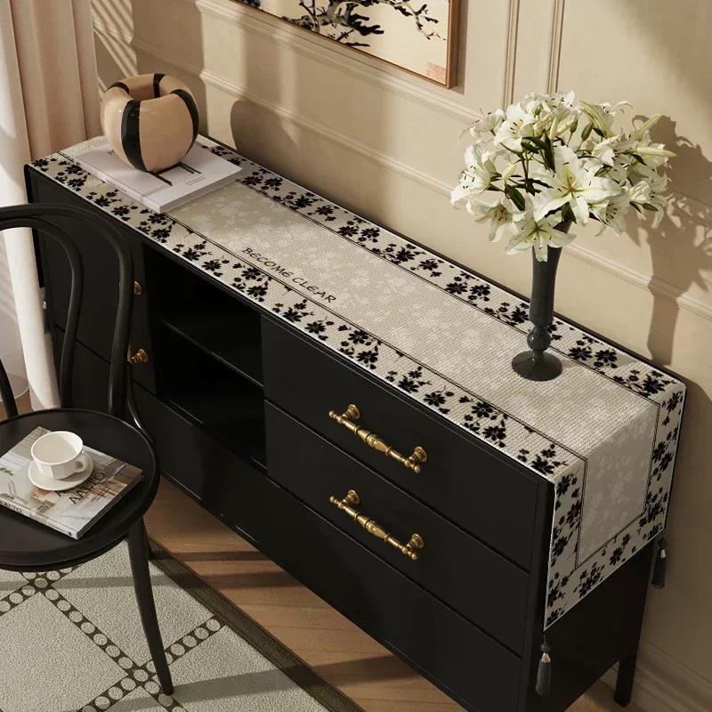 Cotton  Linen Tea Table Decoration Table Flag Light Luxury High-end Cover Cloth Dinner Side Cabinet Countertop Cushion Cloth