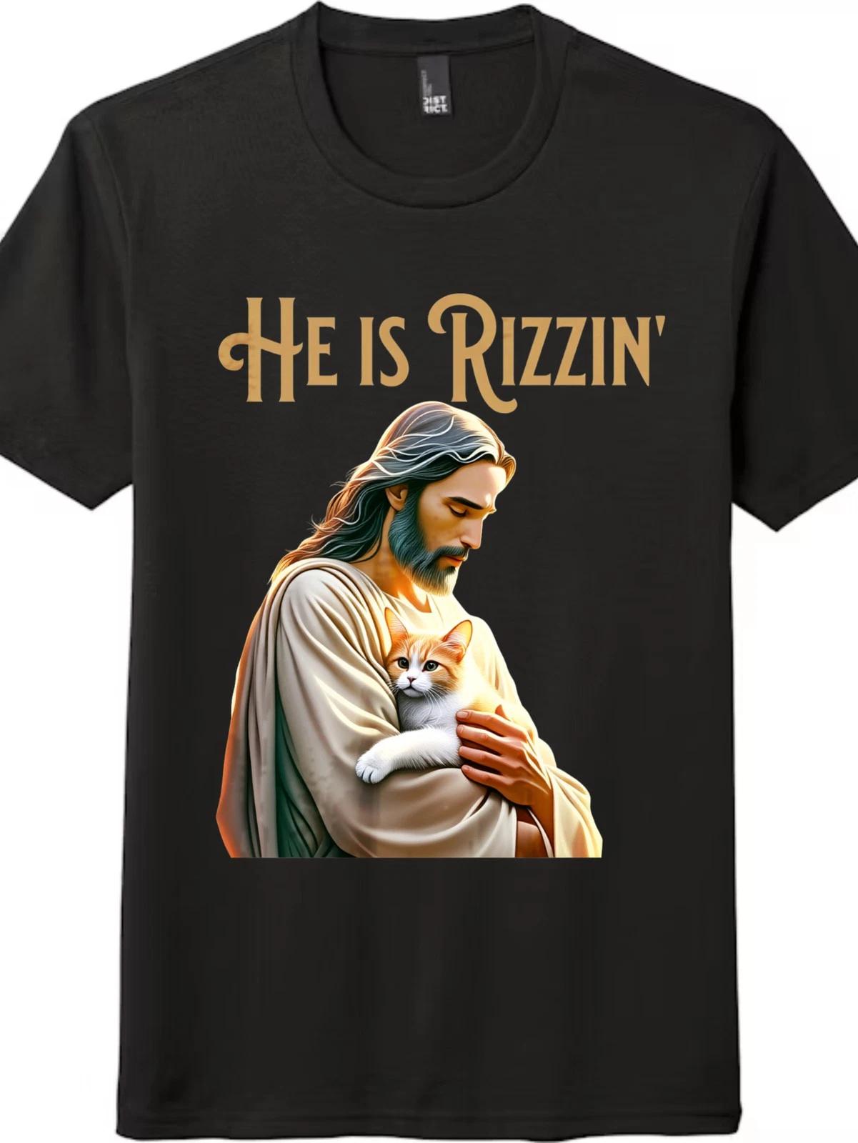 Vintage Jesus Cat Graphic Tee Unisex Funny Christian Gift Shirt For Cat Lovers XXXXL