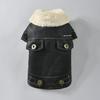 10PC/Lot Fur Collar Dog Leather Jacket Windproof Warm Small Dog Coat Winter Dog Clothes Puppy Clothing