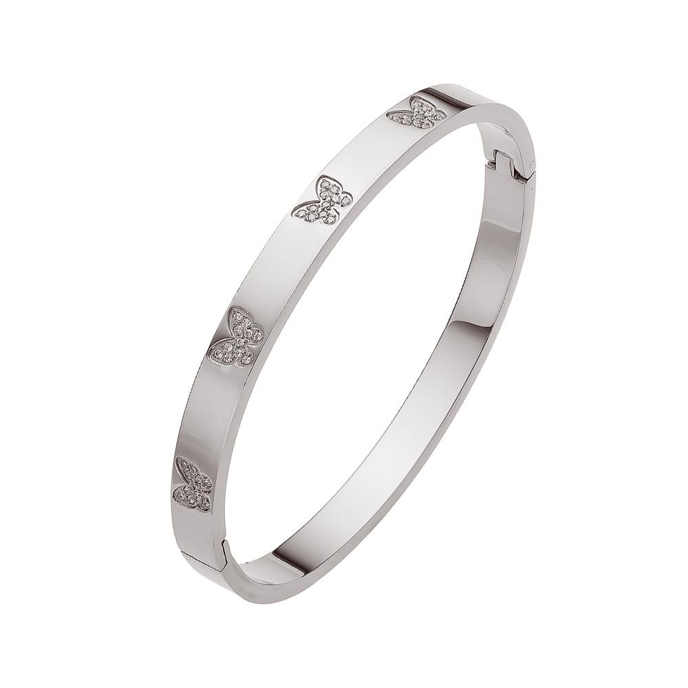 

Популярный простой браслет Ins Style, высококачественный темпераментный браслет с инкрустацией бриллиантами в виде бабочки для женщин