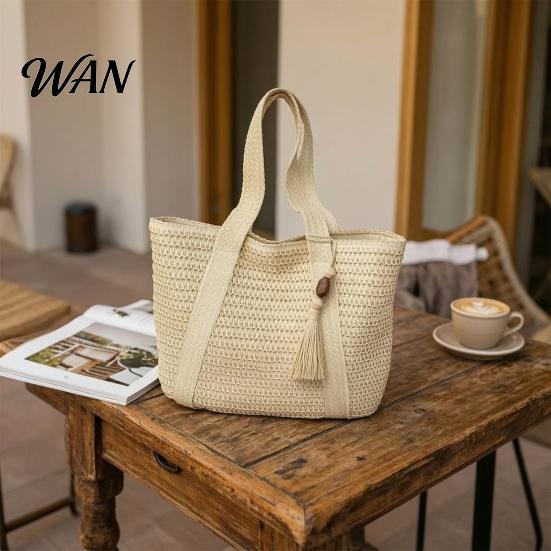 Trendy Women Bag Woven Shoulder Bag, Large Capacity Tote Commuter Multi-purpose Summer Beach Tote, Lightweight Purse for Vacation Street Work Portable