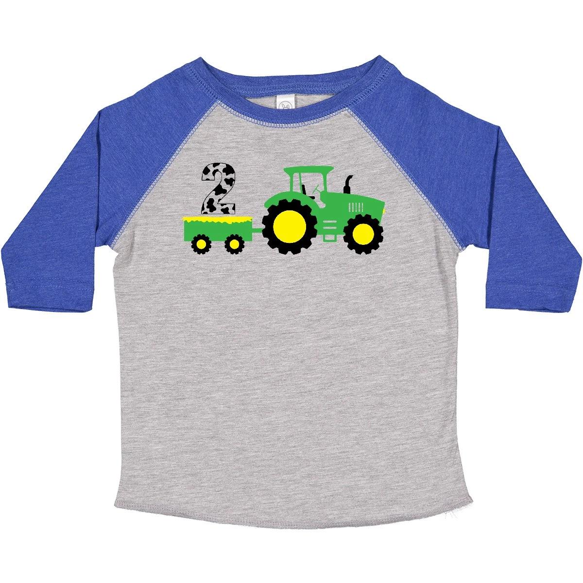 

Inktastic Farm Tractor 2nd Birthday Toddler kids boys T-Shirt Green 2 Second Child Kid 150
