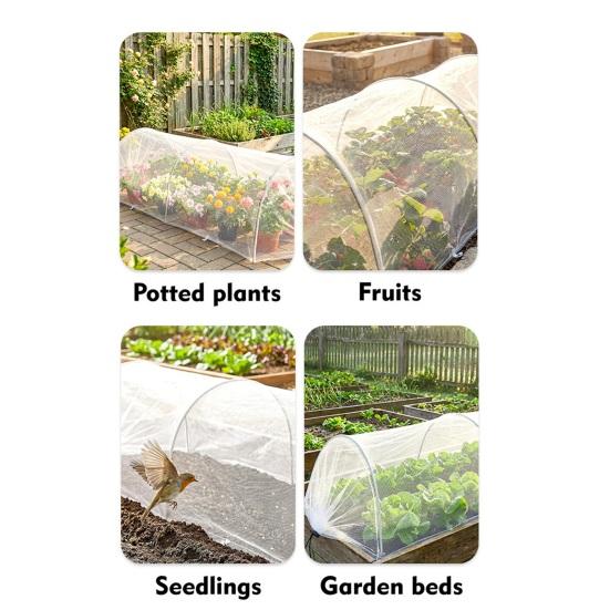Garden Row Insect Netting Pop Up Garden Bed Tunnel Net with Drawstring Vegetable Rows Netting Insect And Bird Protection for Vegetables Fruits