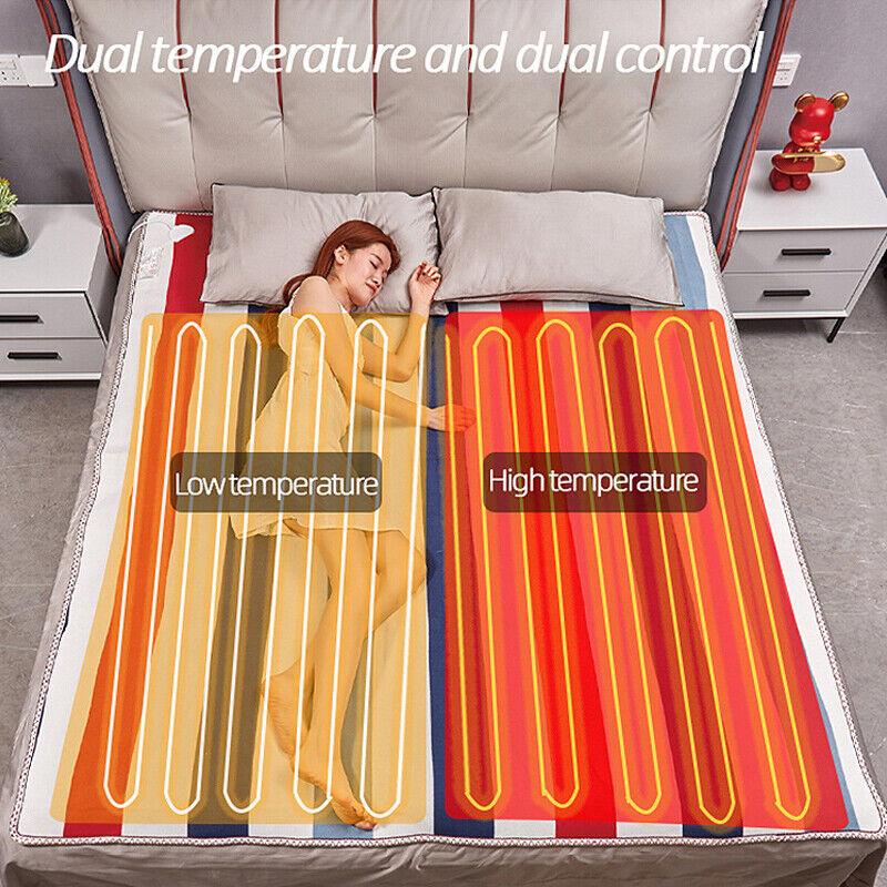 Electric Heated Throw Polyester 180*150cm As Shown 1x 220V Full Size Queen King Twin Bed Fleece Sherpa Heat Under Bedding