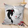 Koi Fish Sun Cushion Cover Silky Short Plush Sofa Pillow Cover Hidden Zipper Soft Dustproof Case for Home Decor
