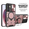 Samsung S25 Edge Etui z pierścieniem magnetycznym zapobiegającym upadkom i okienkiem push