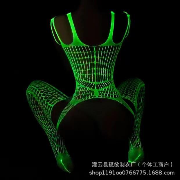 Luminous onesie cool luminous reflective sex pantyhose hollow sex bottom socks underwear