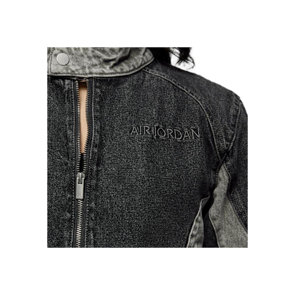 Jordan Air Soft Skin Fashion Stand Collar Jacket Women Jacket Black Teal-Gray Iron-Gray HF9426-010