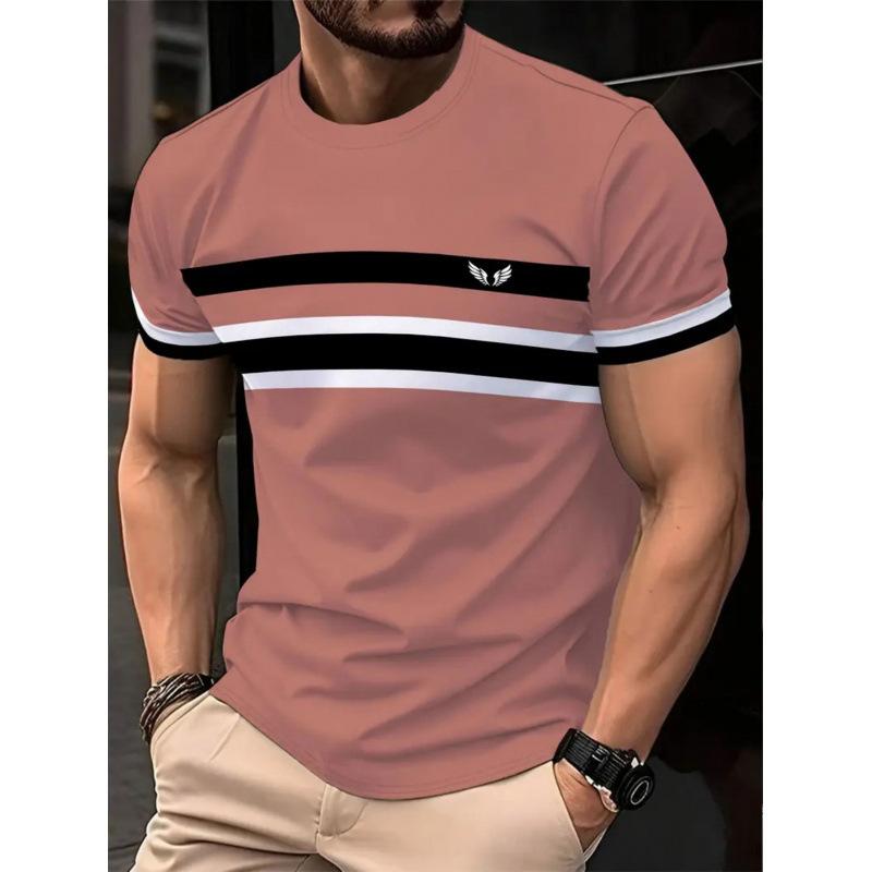 Sommer Herren Freizeit Mode Kreativ Lässig Täglich T-Shirt Locker Lässig T-Shirt 3D Digital Farbe Gedrucktes T-Shirt