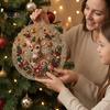 Layered 3D Holiday Decorations Christmas Faux Pearl Painting Suncatcher Kit, Cute Santa Snowman Tree Beaded Craft Kits for Adults Kids Ornament,