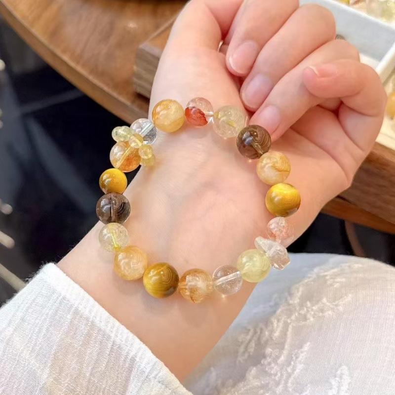Xiaohongshu Natural Crystal Bracelet: Unique Design, Large Particle, Multi-Gemstone, Women's Niche Ins Style