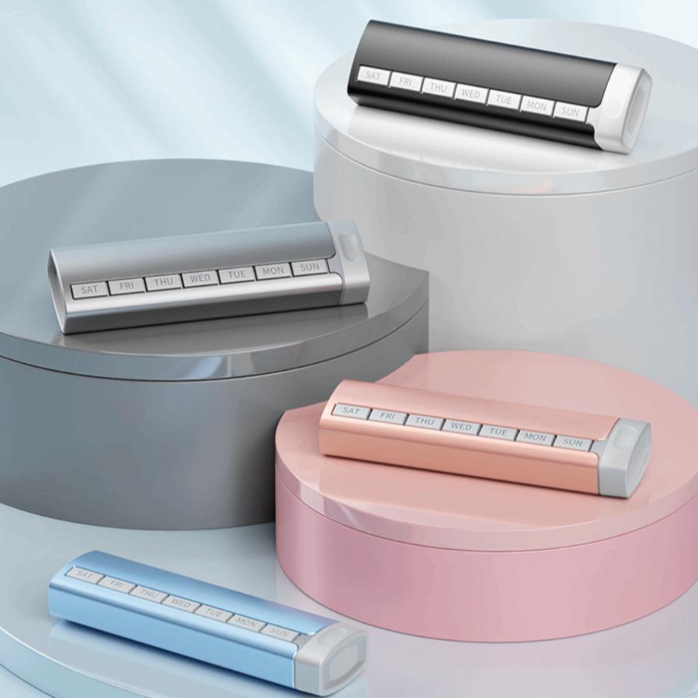 Aluminiumkonstruktion Wöchentlicher Pillenorganizer Großer Pillenorganizer Pillendose Nahrungsergänzungsmittel