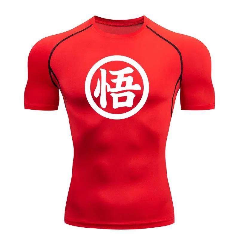 Καλοκαιρινά Μυώδη Γυμναστηρίου T-Shirts Αισθητική Anime Συμπιεστικό Μπλουζάκι για Άνδρες Fitness Αθλητισμός Γρήγορου Στεγνώματος T-Shirts Στενά Γυμναστηρίου Μπλουζάκια