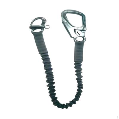 Crash Protection Lanyard, Helo 25.6 Inches, Elastic Bungee Rope for Mountaineering, Hiking,