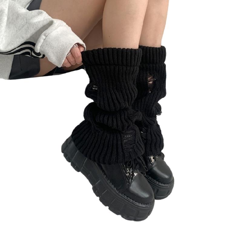 Winter Warme Gaten Beenwarmers voor Vrouwen Meisjes Lolitas Voetbedekking Sokken Gothic Harajuku Beenbedekking Middelhoge Sokken Cadeaus
