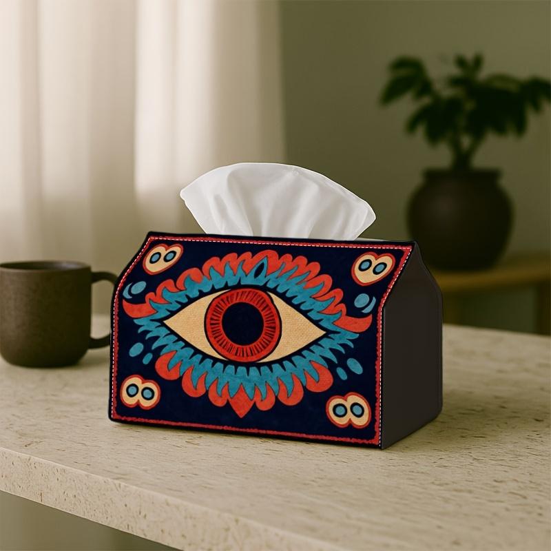 1pc of Ethnic Folk-Style Decorative Tissue Holder for Dining Napkins, Featuring a Sacred Eye Totem, Suitable for Living Room Tables And As a Tissue Bo