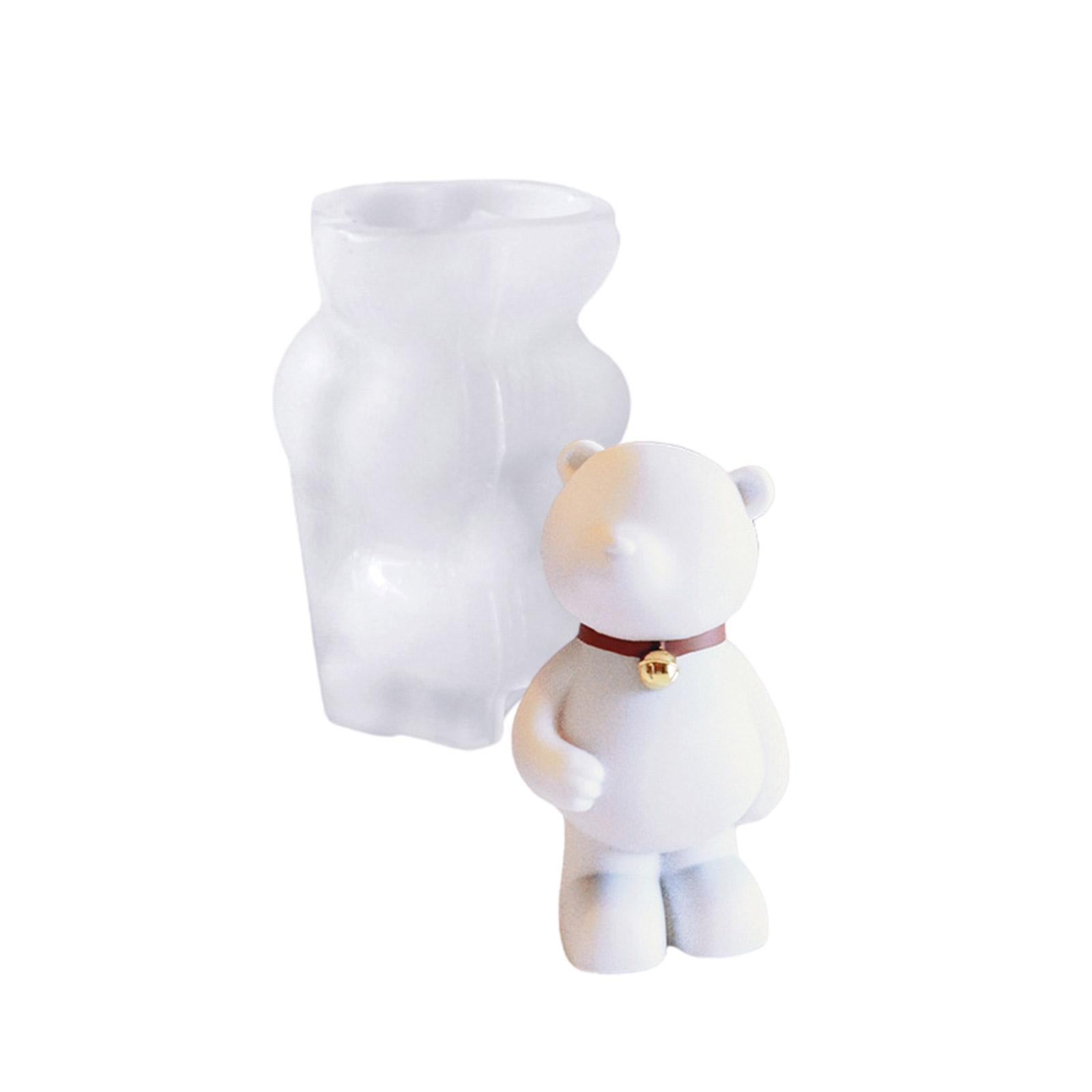 

Модные 3D дизайны в форме медведя Гибкая силиконовая форма Портативный аксессуар для изготовления поделок из смолы и гипса 1