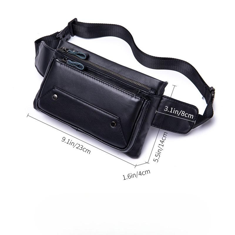 Waist Bag for Men To Hold Mobile Phone Multi-functional Sports Genuine Leather Crossbody Bag with A Sense of Luxury