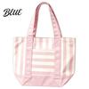 Sac fourre-tout élégant en toile rayée Réutilisable pour les courses Grande capacité Poche avant Sac à bandoulière pour le shopping Pique-nique Trajets Quotidien