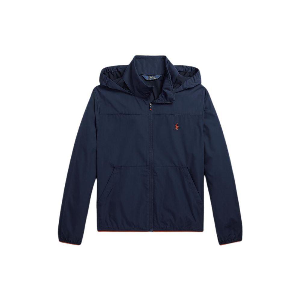 Polo Ralph Lauren Jacket Ss24 Solid Color Small Pony Embroidery Water-Resistant Hooded Zipper Casual Kids Jackets Dark-Blue CWPOOTWY6020290-410