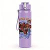 1PC Red dragon fantasy creature band print 750ml colorful plastic sports water bottle leakproof pop up lid with straw for outdoor work home use