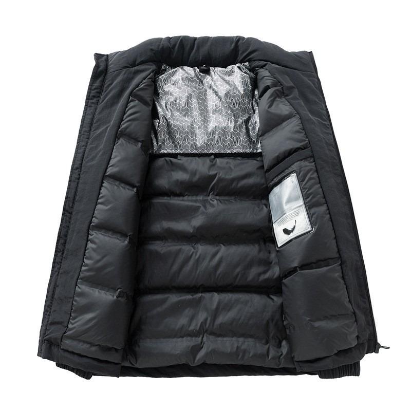 % White duck down jacket men's winter new business winter loose stand-up collar casual jacket