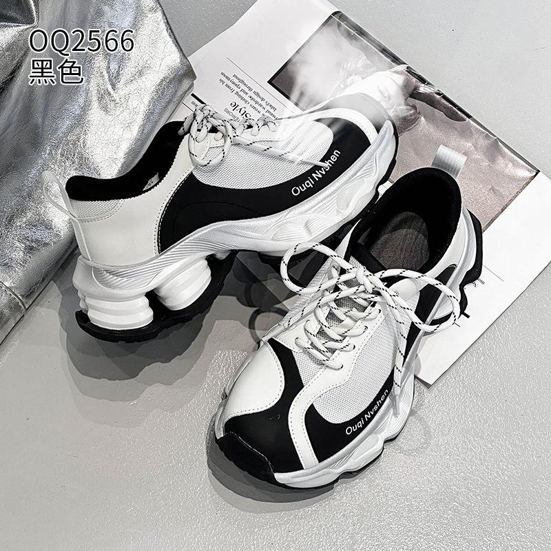 

Platform dad shoes spring and autumn new small light breathable casual sneakers 35 чёрный