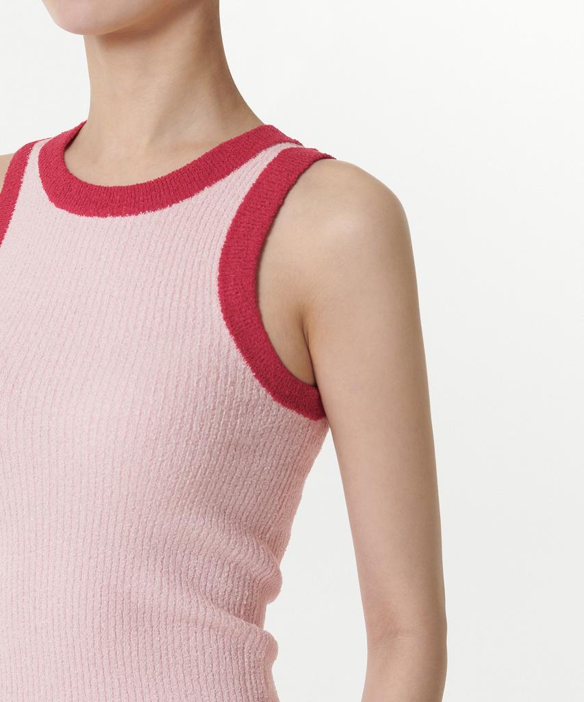 MUSINSA STANDARD WOMAN Women'S Mini Boucle Ringer Knit Sleeveless Top [Pink]
