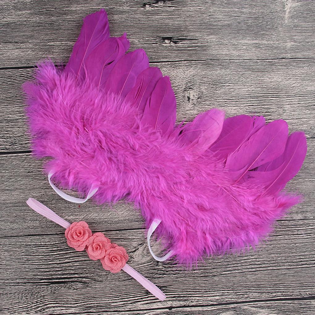 2 Stück Niedlicher Neugeborener Engel mit Baby Mädchen Rose Blume Stirnband