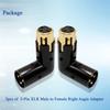 Voluty Tek XLR Right Angle Adjustable XLR for Audio Cables and PA Male-to-Female Adapter, 3-Pin 90-Degree Connector, Systems, 2-Pack