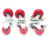 Red PVC Medium Duty Universal Swivel Caster with Brake