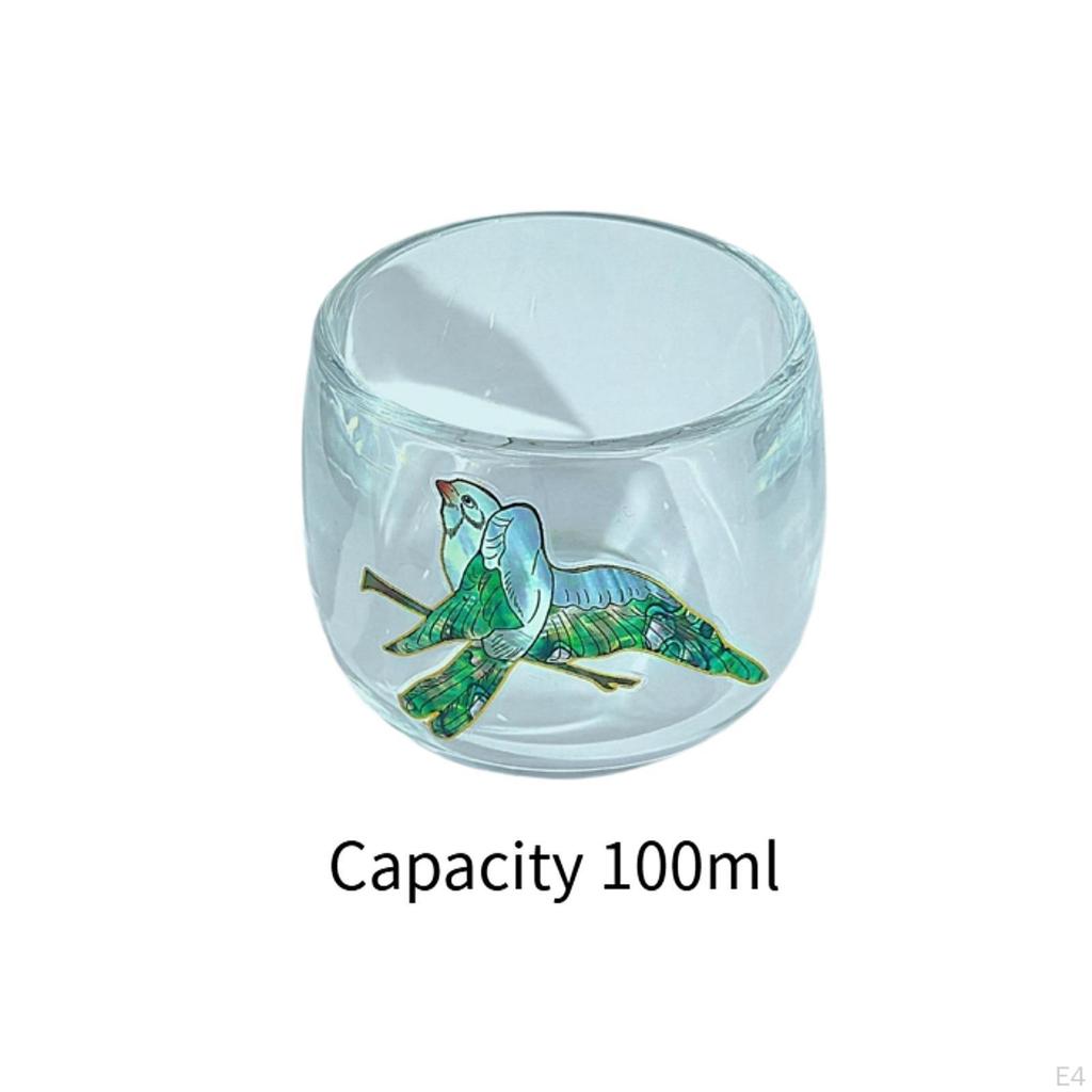 Glass Cup 100ml Handmade Coffee Mug Kung Fu Master Teacup for Latte Adults Men Women Tea Ceremony