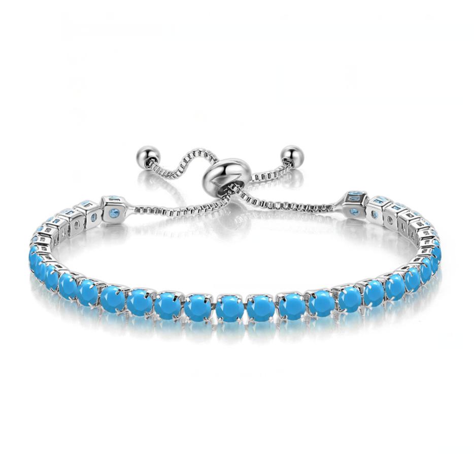 Adjustable Colorful Birthstone Tennis Bracelet for Women Multicolor CZ Crystal Wedding Birthday Gift Hand Jewelry