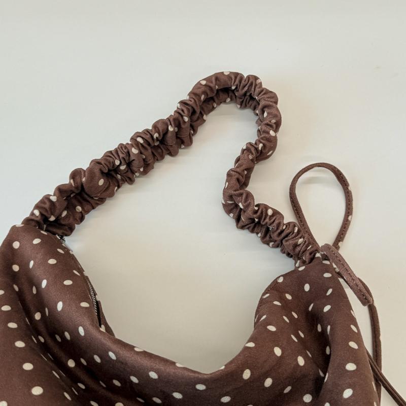 Stippen Canvas Schoudertas voor Dames met Verstelbare Riem en Ruim Ontwerp