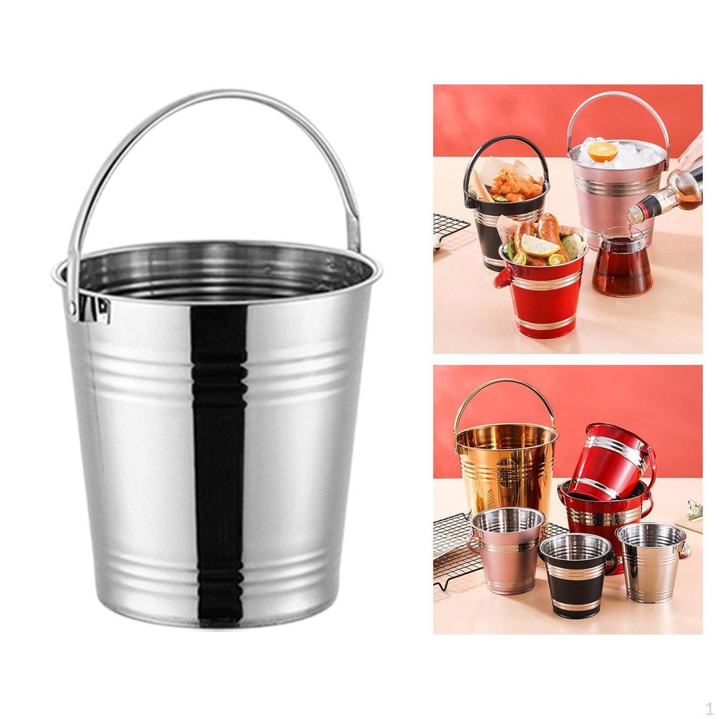 Eiseimer Tragbar Kühlend 1,7L Edelstahl Servieren Wein für