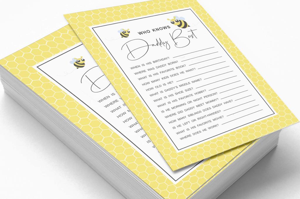 Inkdotpot Gender Neutral Honey Bee Party Supplies-Set Of 50 Baby ShowerA  Prediction Cards For Baby Shower