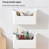 Wall-Mounted Storage Box for Kitchen and Bathroom, No-Drill Cling Film and Shampoo Holder.
