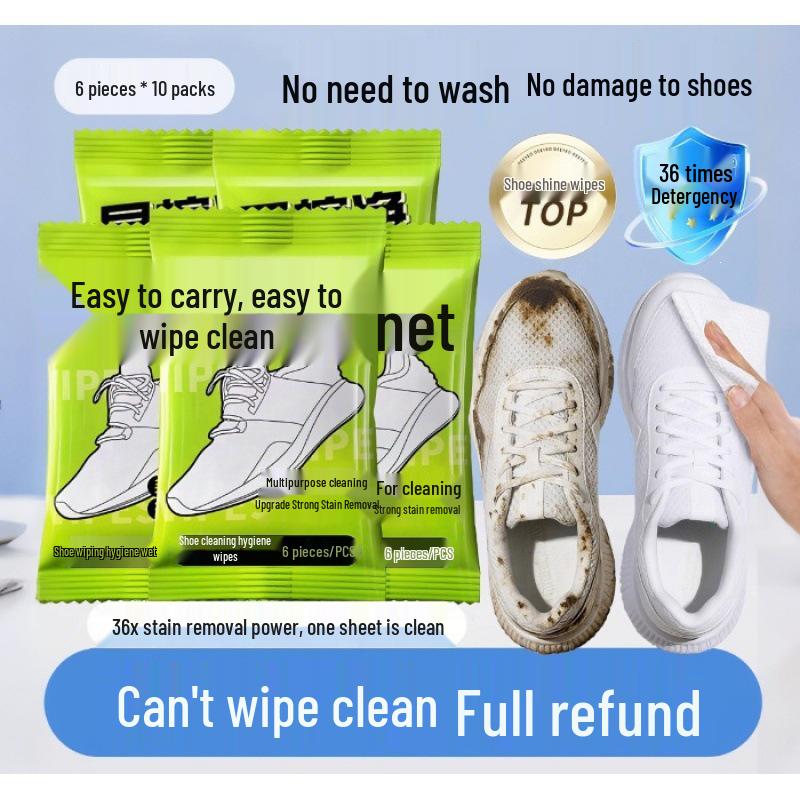 Rinse-Free White Shoe Wipes: Easy Clean & Stain Removal for Sports Shoes