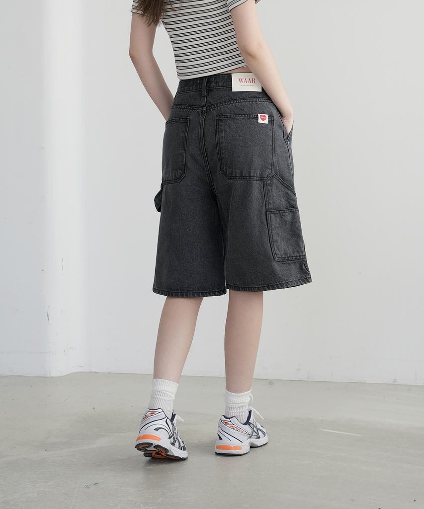 WAARFORWOMAN W1096 Carpenter Bermuda Pants_Black