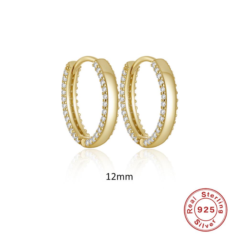 S925 Sterling Silver Fashion Style Classic Double Row Spaced Diamond Earrings Earrings