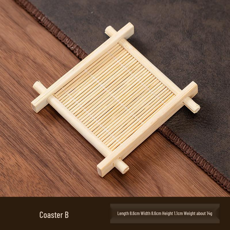Round Bamboo Anti-Slip Mat & Tray for Indoor Plants, Coasters, and Decor