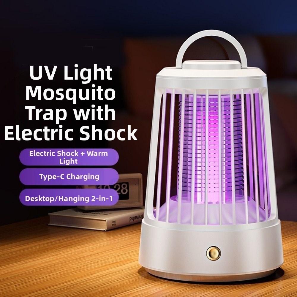 Cordless Electric Mosquito Lamp Portable Mosquito Killer Light Shock Bug Zapper Camping