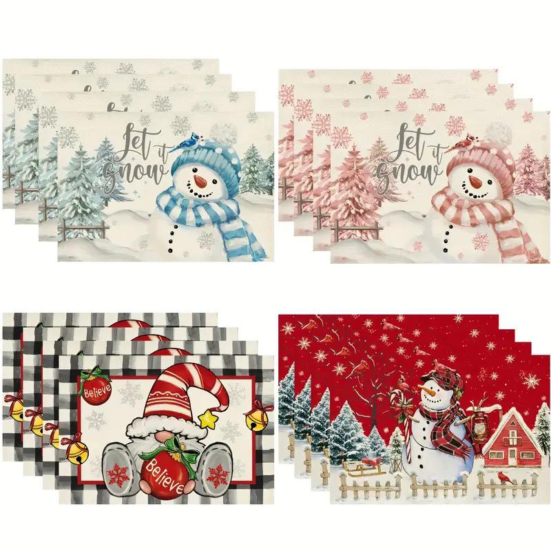 Christmas Series Western Food Table Mats: Multiple Options for Kitchen & Dining Room