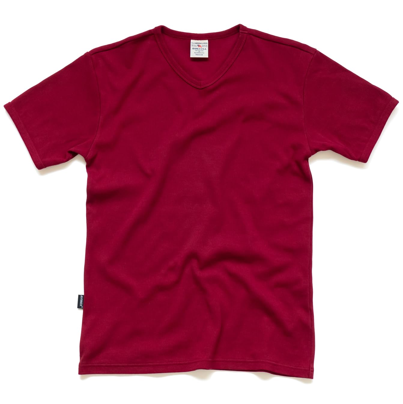 AVIREX DAILY RIB V-NECK TEE 6143501 bordeaux l